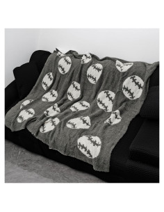 Manta Suave GY con Patrón de Béisbol 127x152cm Gris Oscuro