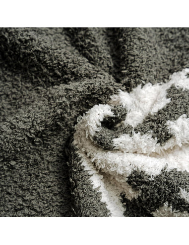 Manta Suave GY con Patrón de Béisbol 127x152cm Gris Oscuro