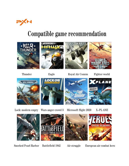 Joystick de vuelo PXN-2119Pro con vibración para PS4/PC