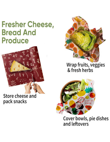 Envoltura de Cera de Abeja Reutilizable 1 Metro Multicolor