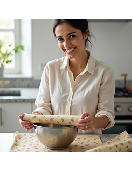 Envoltura de Cera de Abeja Reutilizable 1 Metro Multicolor