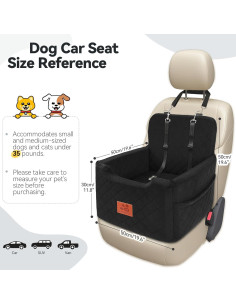 Asiento de Coche Elevado para Perros GL GLENSLAVE Negro 50x50 cm 2
