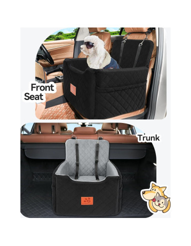 Asiento de Coche Elevado para Perros GL GLENSLAVE Negro 50x50 cm