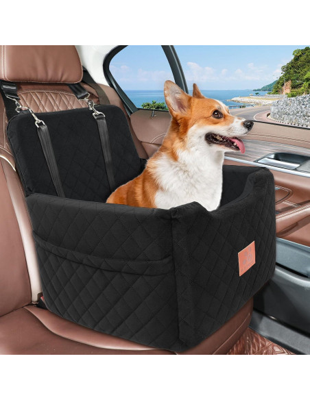Asiento de Coche Elevado para Perros GL GLENSLAVE Negro 50x50 cm