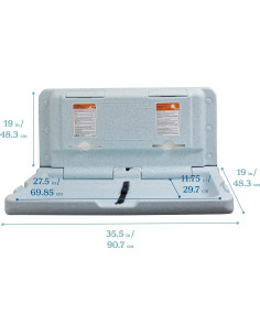 Cambiador de Bebés Montado en Pared ECR4Kids Azul/Gris 2