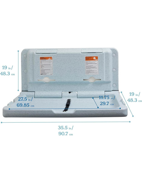Cambiador de Bebés Montado en Pared ECR4Kids Azul/Gris