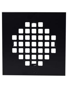 Cubierta de desagüe cuadrada Westbrass D206-SQG-62 10.8 cm negro mate