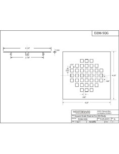 Cubierta de desagüe cuadrada Westbrass D206-SQG-62 10.8 cm negro mate 2