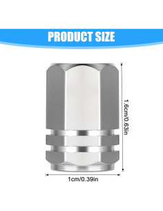 50 Tapones de Válvula de Neumático Sorcristy Plata Hexagonal 2
