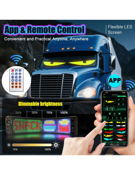 Ojos LED para Parabrisas de Coche DJWFARR 35cm Luz Diablo