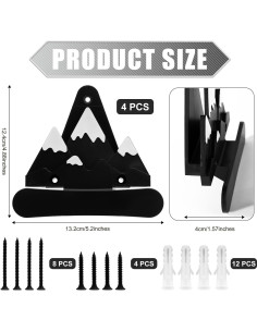 Soportes de Exhibición para Snowboard Gosknor 4 Pcs Montaje Pared 2