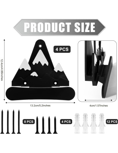 Soportes de Exhibición para Snowboard Gosknor 4 Pcs Montaje Pared