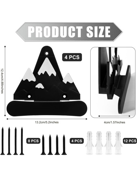 Soportes de Exhibición para Snowboard Gosknor 4 Pcs Montaje Pared
