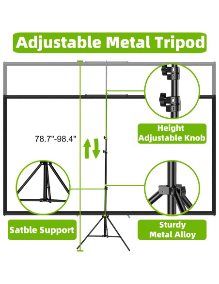 Pantalla de Proyección Portátil 80" 4K TWJouko con Trípode