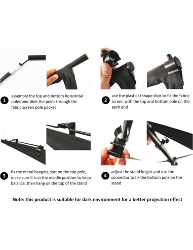 Pantalla de Proyección Portátil 80" 4K TWJouko con Trípode