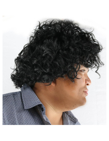 Peluca rizada negra para disfraz de príncipe - City Costume