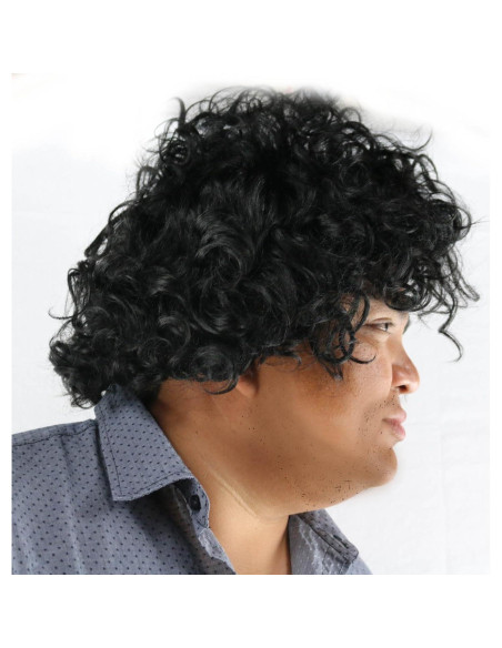 Peluca rizada negra para disfraz de príncipe - City Costume