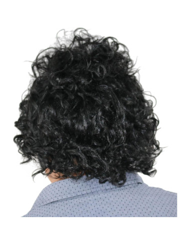 Peluca rizada negra para disfraz de príncipe - City Costume