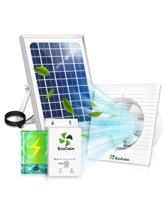 Ventilador Solar EcoCalm 4" con Batería 3000mAh y Panel 12W