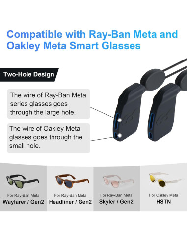 Correa Ajustable para Gafas HiBloks 3Pcs Ray-Ban y Oakley