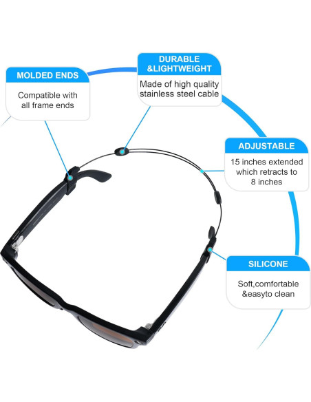 Correa Ajustable para Gafas HiBloks 3Pcs Ray-Ban y Oakley