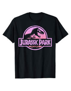 Camiseta Gráfica Jurassic Park Hombre Rosa Neón