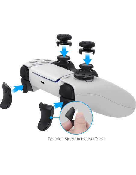 Kit Accesorios PS5 MENEEA Empuñaduras y Gatillos Antideslizantes