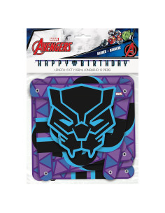 Banderín de Papel Multicolor Pantera Negra 1.83 m - Fiesta