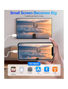 Adaptador HDMI a Lightning Denlane 2M para iPhone y iPad 2