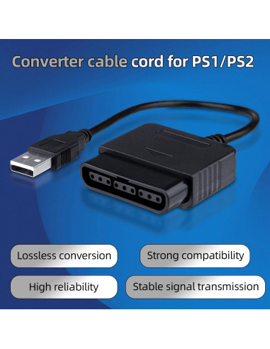 Adaptador USB OSTENT para Controlador PS1/PS2 a PC