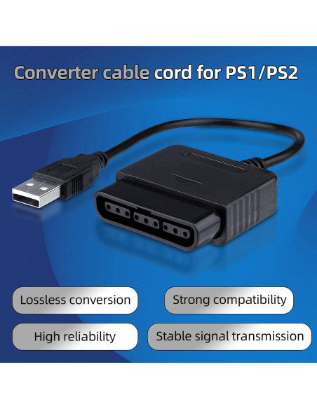 Adaptador USB OSTENT para Controlador PS1/PS2 a PC