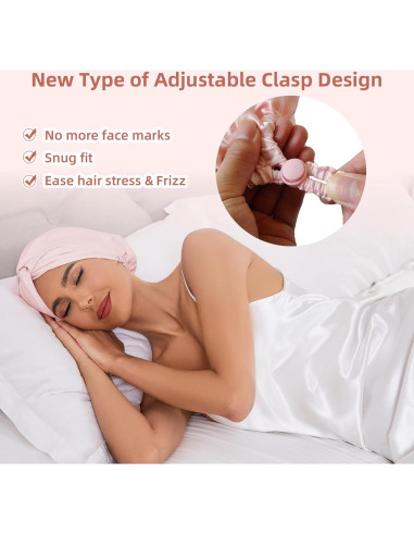 Bonete de Seda Satinada Ajustable Baqzqudnl - Rosa Unisex