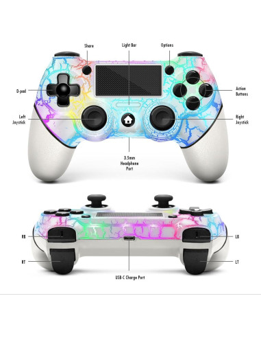 Controladores Inalámbricos AceGamer 2 Pack PS4 RGB Turbo