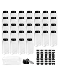 34 Tarros de Especias de Plástico SENONAPO 480 ml con Tapa Abatible