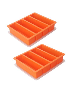 Bandeja de Hielo Grande Witice 2 Paquetes Silicona Naranja