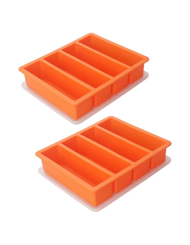 Bandeja de Hielo Grande Witice 2 Paquetes Silicona Naranja