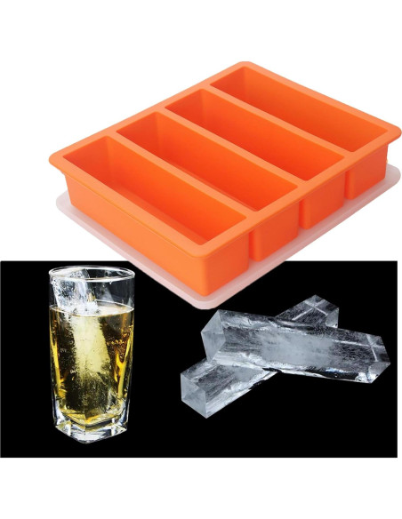 Bandeja de Hielo Grande Witice 2 Paquetes Silicona Naranja