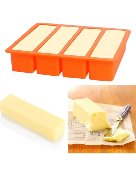 Bandeja de Hielo Grande Witice 2 Paquetes Silicona Naranja