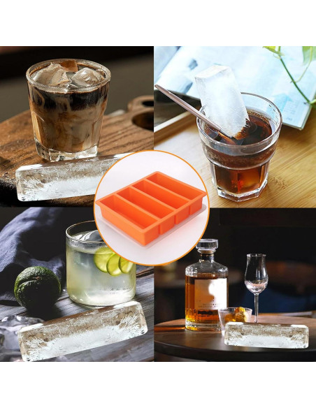 Bandeja de Hielo Grande Witice 2 Paquetes Silicona Naranja