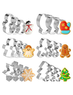 Juego de Cortadores de Galletas de Navidad Prasacco 18 Piezas