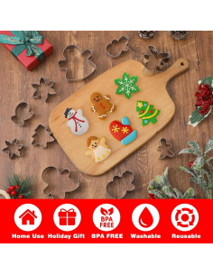 Juego de Cortadores de Galletas de Navidad Prasacco 18 Piezas 2