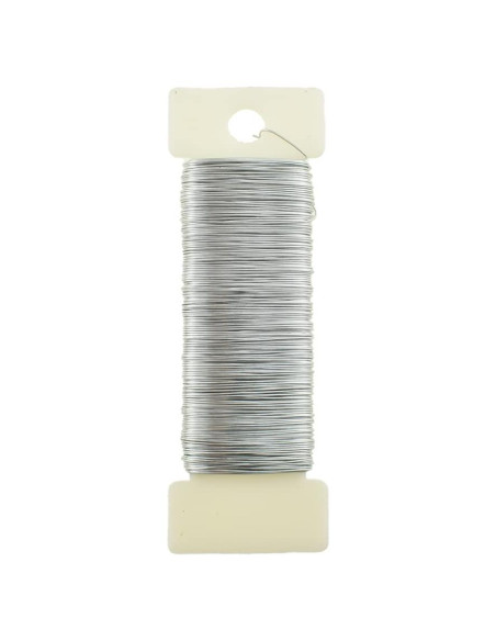 Alambre Floral HAHIYO 26 Gauge Plateado 35 Metros para Manualidades