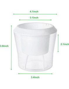 Paquete de 12 Macetas Autorriego MNKNENG 10.9 cm Transparentes 2