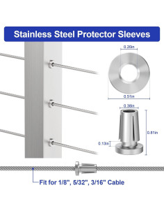 BLIKA 20 Fundas Protectores Acero Inoxidable para Barandilla 2