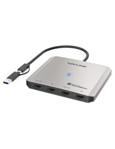 Divisor HDMI 4 Puertos WAVLINK USB-C 4K para Múltiples Monitores