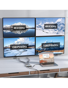 Divisor HDMI 4 Puertos WAVLINK USB-C 4K para Múltiples Monitores 2