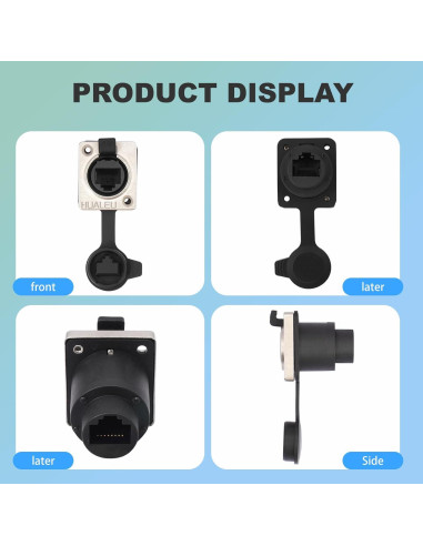 5 Acopladores RJ45 HUALEU Cat6 a Prueba de Agua - Montaje Panel