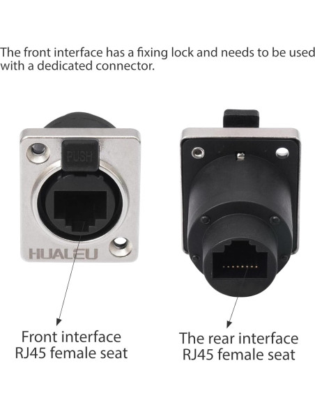 5 Acopladores RJ45 HUALEU Cat6 a Prueba de Agua - Montaje Panel