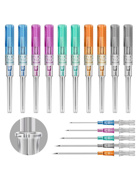Kit de Catéter de Perforación Mixto 10 Piezas Prgislew 14G-22G