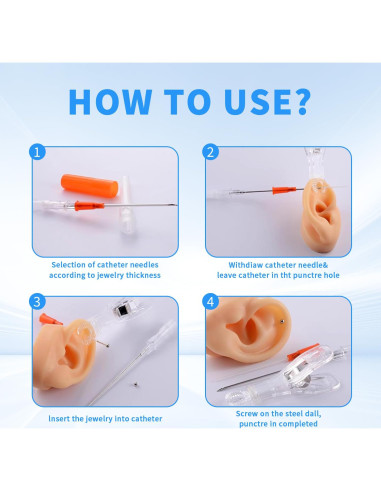 Kit de Catéter de Perforación Mixto 10 Piezas Prgislew 14G-22G